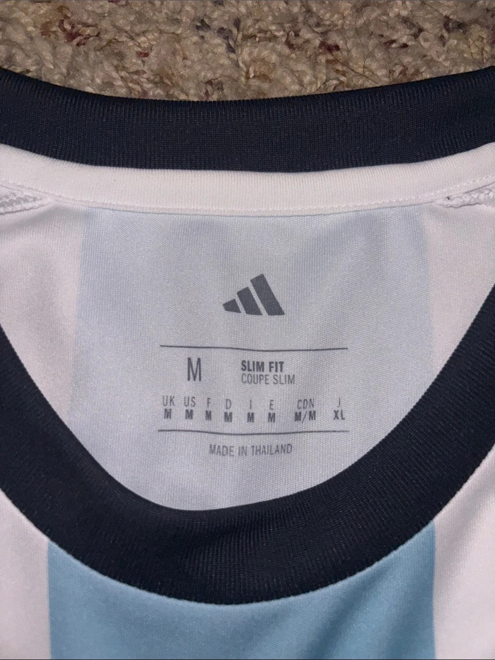 adidas Argentina Soccer Jersey in Light Blue, White & Navy